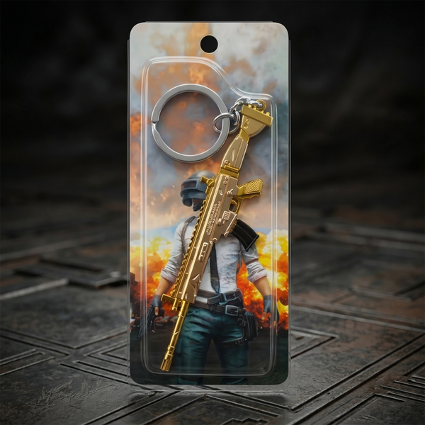 PUBG Golden M416 Metal Keychain