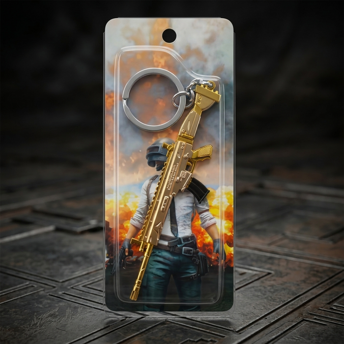 PUBG Golden M416 Metal Keychain
