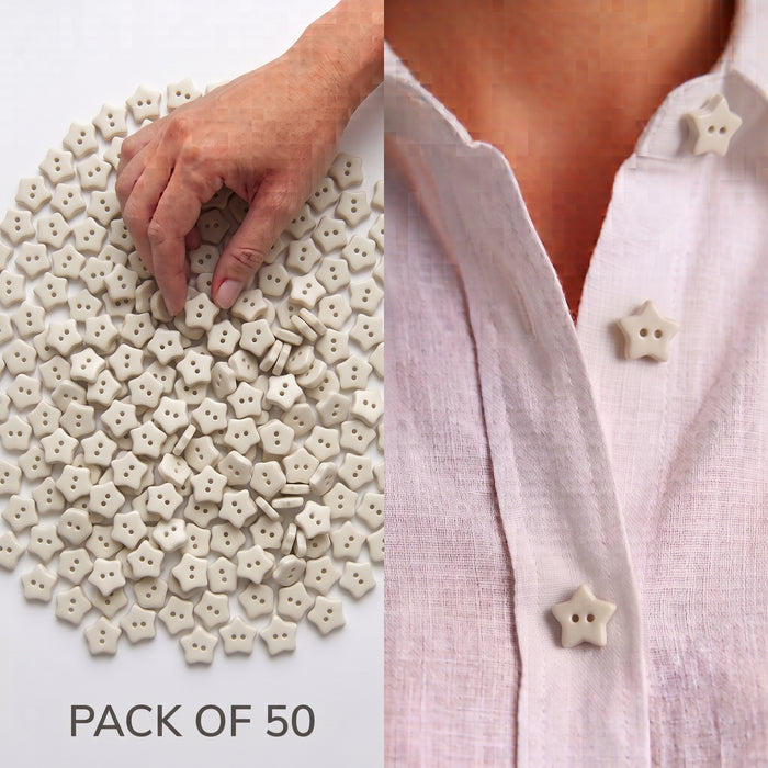 White Star Buttons Pack of 50