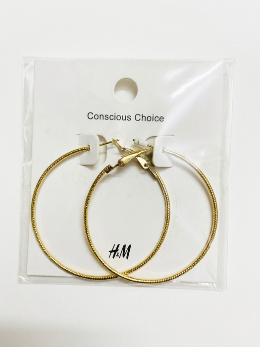 Gold Large Flat Hoop Earrings