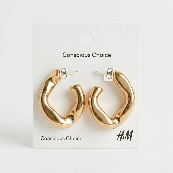 Gold Chunky Molten Hoop Earrings