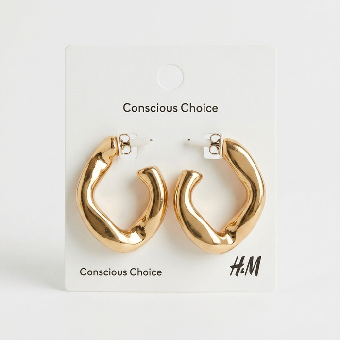 Gold Chunky Molten Hoop Earrings