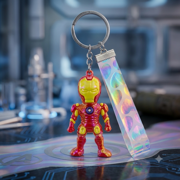 Iron Man Holographic Pattern Keychain
