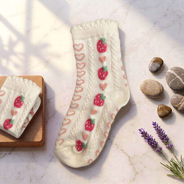 Strawberry Print Socks