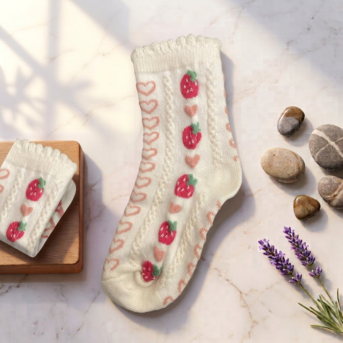 Strawberry Print Socks