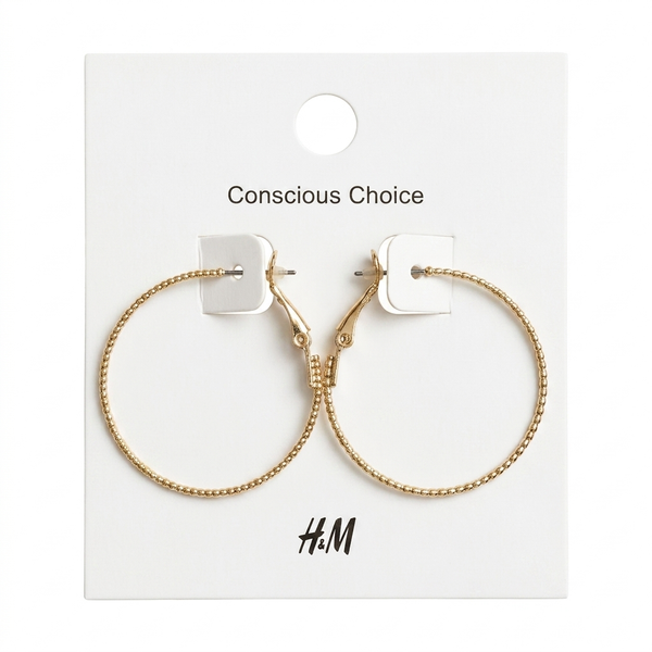 Gold Large Beaded Hoop Earrings
