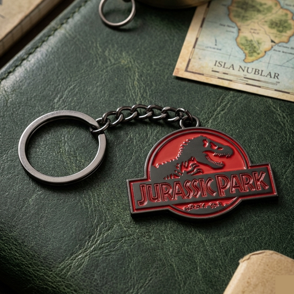 Jurassic Park Logo Metal Enamel Keychain