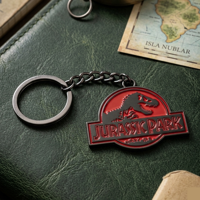 Jurassic Park Logo Metal Enamel Keychain
