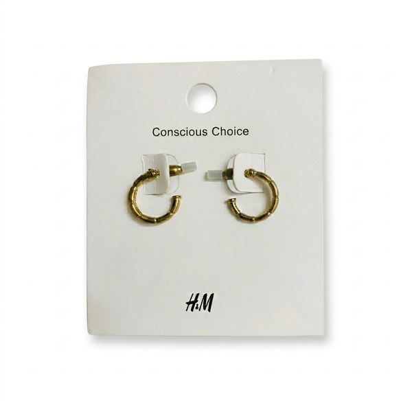 Gold Bamboo Mini Hoop Earrings