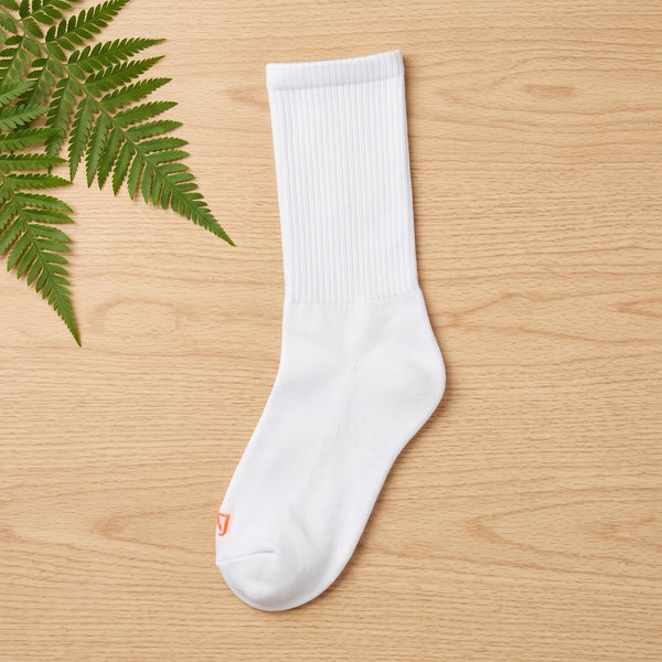 Plain White Ribbed Socks
