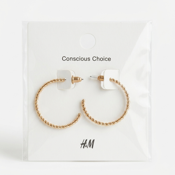 Gold Twisted Large Hoop Earrings