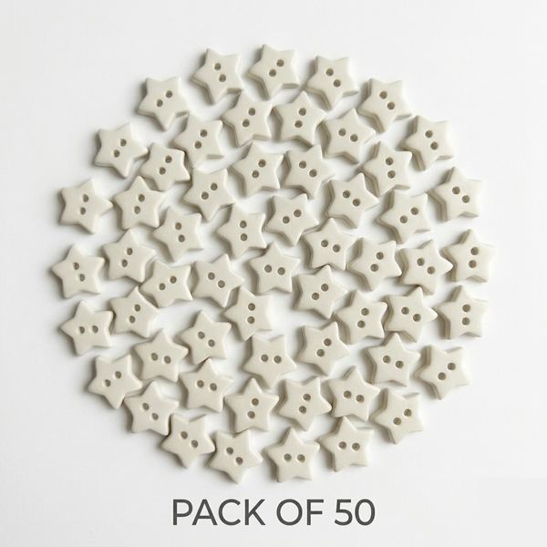 White Star Buttons Pack of 50
