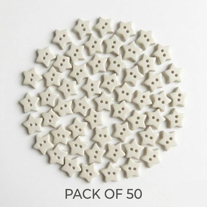 White Star Buttons Pack of 50