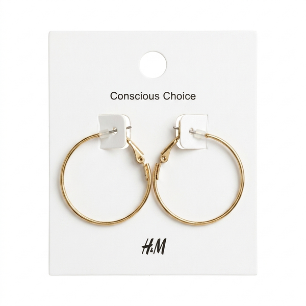 Gold Plain Large Hoop Earrings