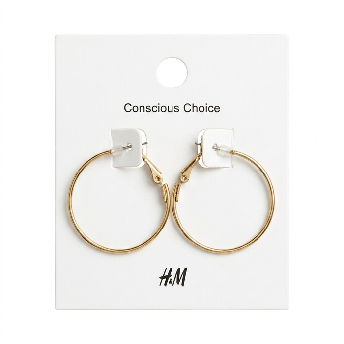 Gold Plain Large Hoop Earrings
