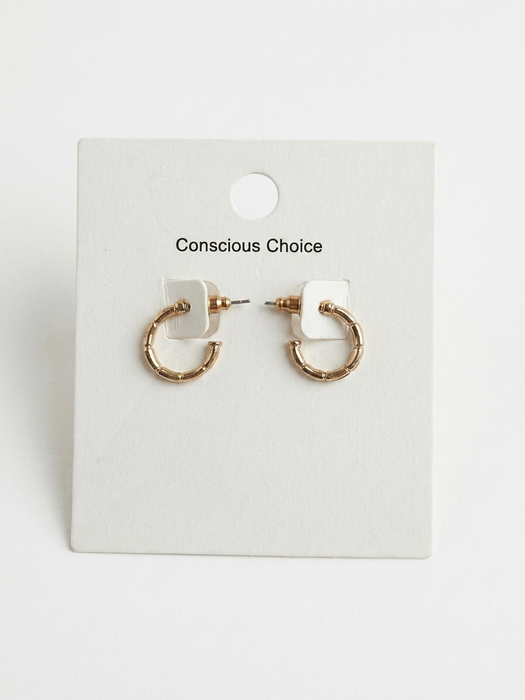 Gold Tiny Bamboo Hoop Earrings