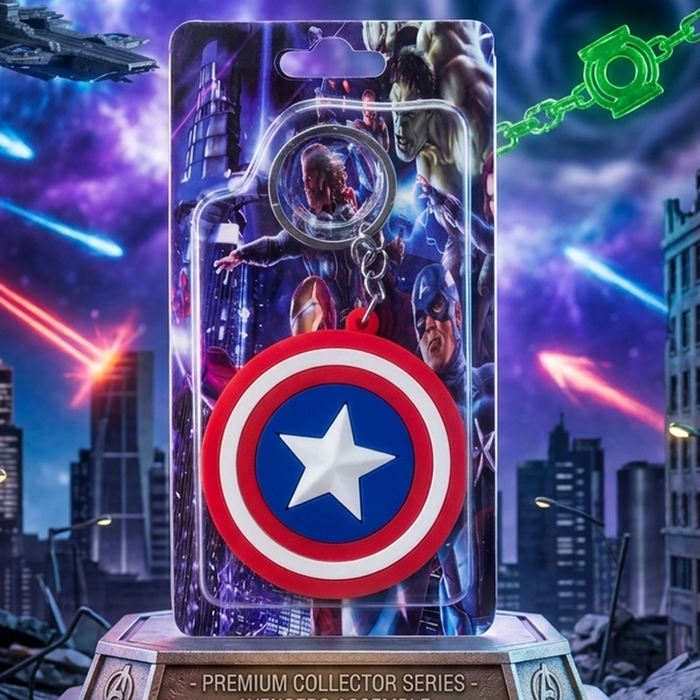 Captain America Shield Superhero Keychain