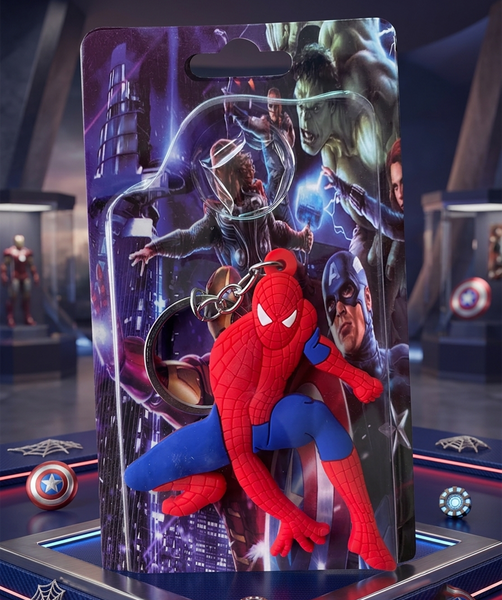 Spider-Man Crouching Action Pose Keychain