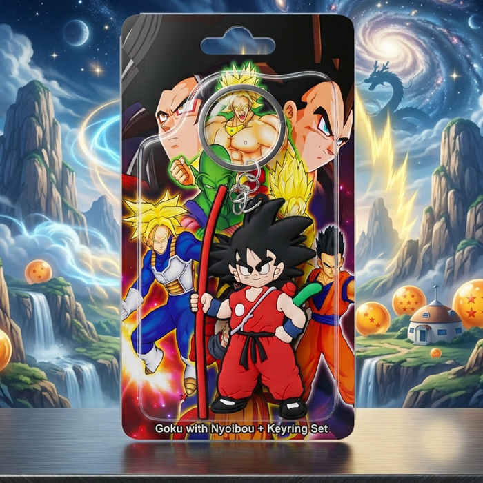 Kid Goku with Power Pole Anime Keychain