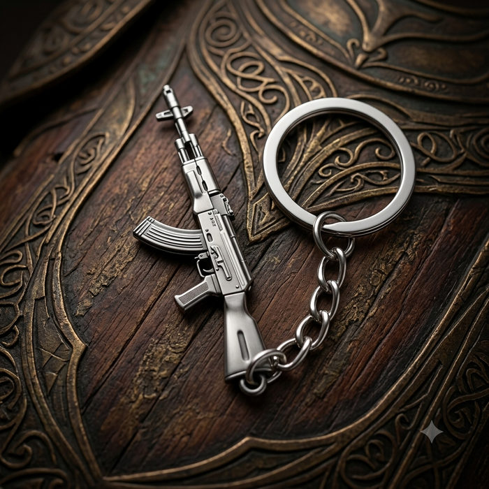 AK-47 Rifle Metal Keychains