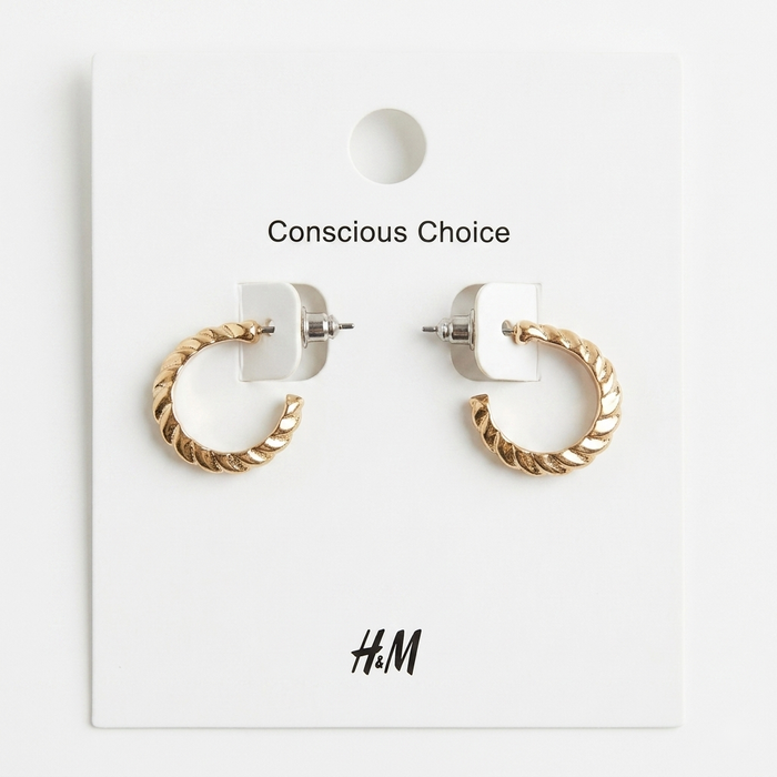 Gold Chunky Twisted Hoop Earrings