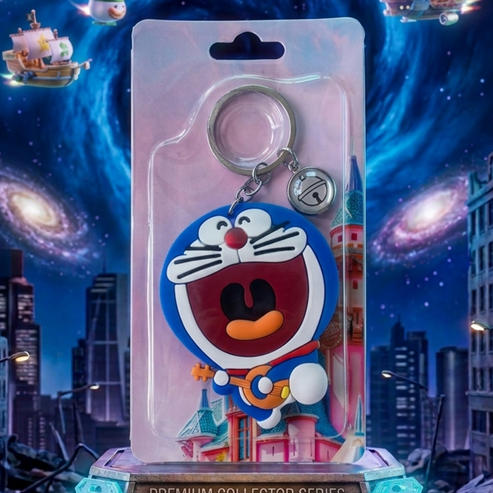 3D Doraemon Guitar Playing Figure Keychain