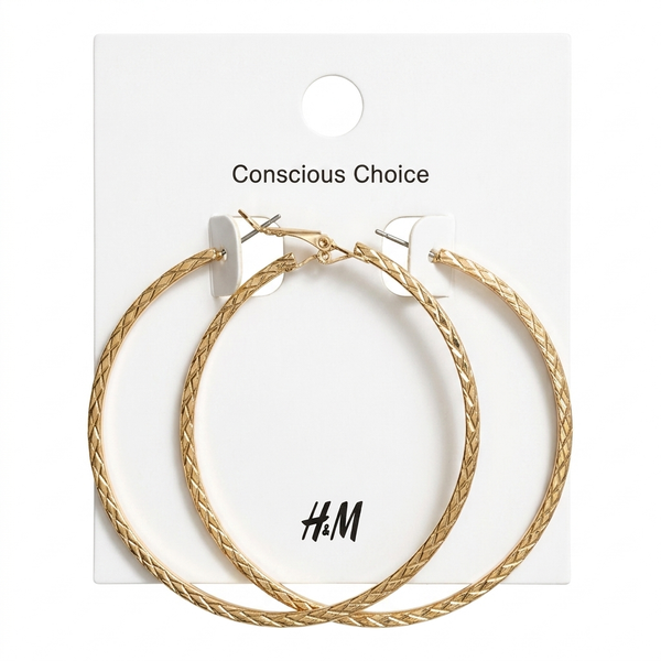 Gold Woven Large Hoop Earrings