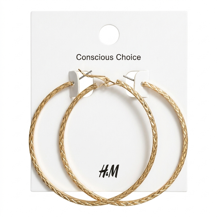 Gold Woven Large Hoop Earrings