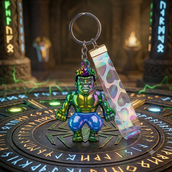 Hulk Holographic Pattern Keychain
