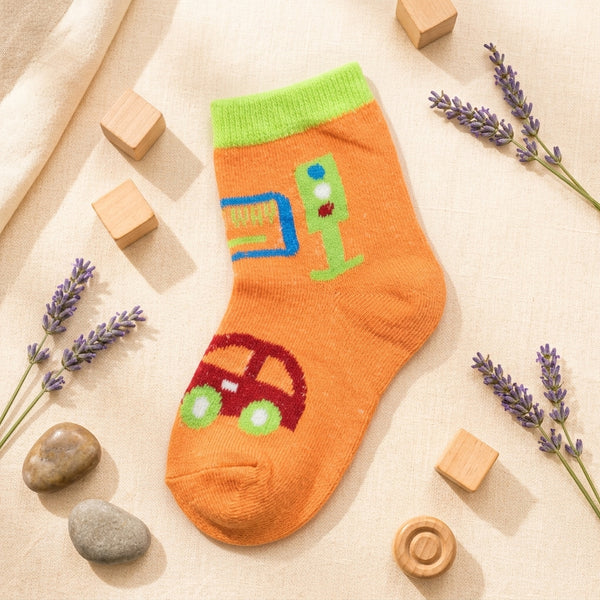 Cartoon Car Print Socks