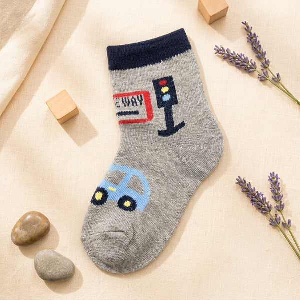 Traffic & Car Print Socks