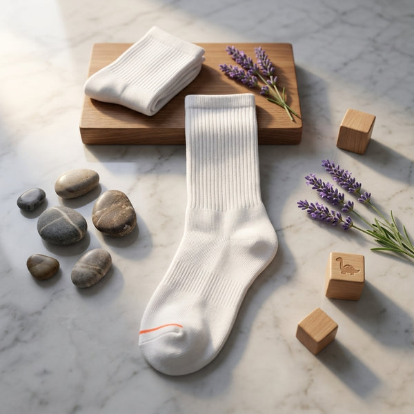 Solid White Crew Socks