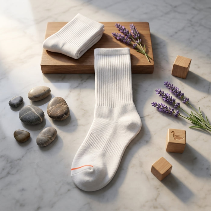 Solid White Crew Socks