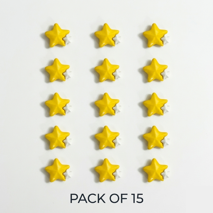 Yellow Star Buttons Pack of 15
