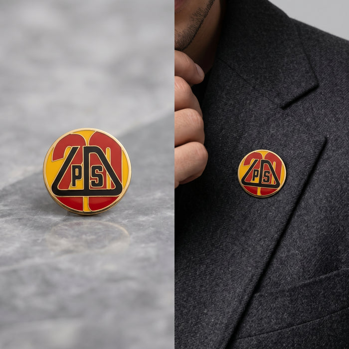 Geometric Enamel Metal Brooch