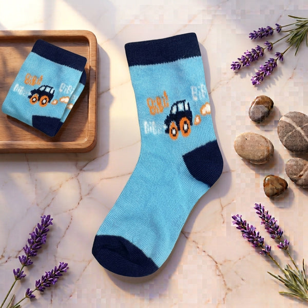 Cartoon Car Print Socks