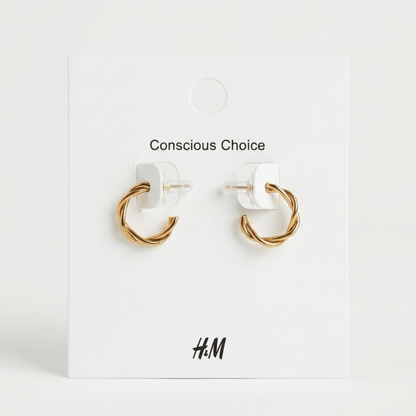 Gold Double Twisted Mini Hoop Earrings