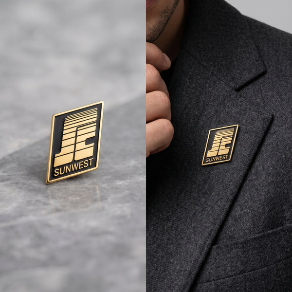 Sunwest Gold & Black Brooch