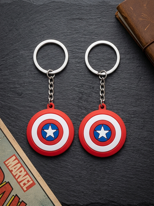 Captain America Shield PVC Keychains (Pack of 2)
