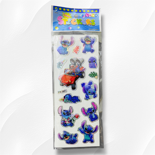 Stitch Glitter Sticker Sheet (5 Pcs)