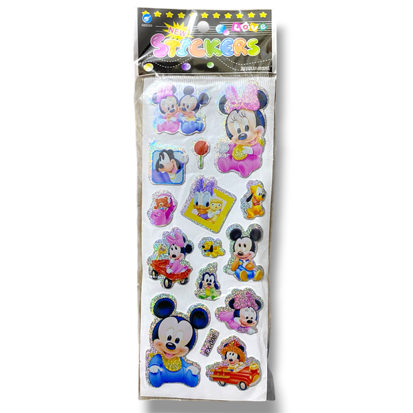 Baby Mickey & Minnie Glitter Sticker Sheet (5 Pcs)