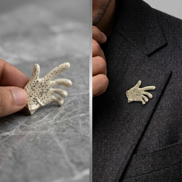 Speckled Hand Metal Brooch